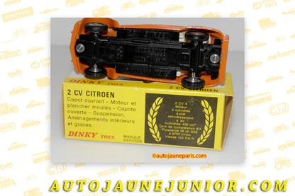 Le #2494 - Dinky Toys - Citroën - 2cv'74 berline est en vente sur Auto Jaune Junior ! Tekno, Politoys, Mebetoys, Mercury, Joal, Diapet, Märklin, TootsieToys. Vous avez le même jouet ? Profitez de notre expertise pour vous accompagner dans la vente de vos modèles ou votre collection ! Nous achetons tous lots de miniatures ! Contactez nous ! contact@autojaunejunior.com.