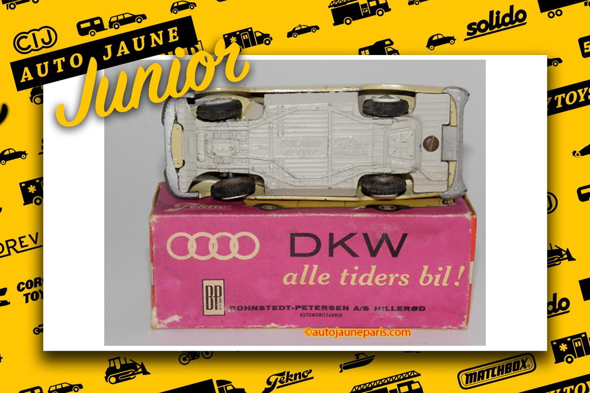 Le #2652 - Tekno - DKW - Junior de lux est en vente sur Auto Jaune Junior ! Tekno, Politoys, Mebetoys, Mercury, Joal, Diapet, Märklin, TootsieToys. Vous avez le même jouet ? Profitez de notre expertise pour vous accompagner dans la vente de vos modèles ou votre collection ! Nous achetons tous lots de miniatures ! Contactez nous ! contact@autojaunejunior.com.