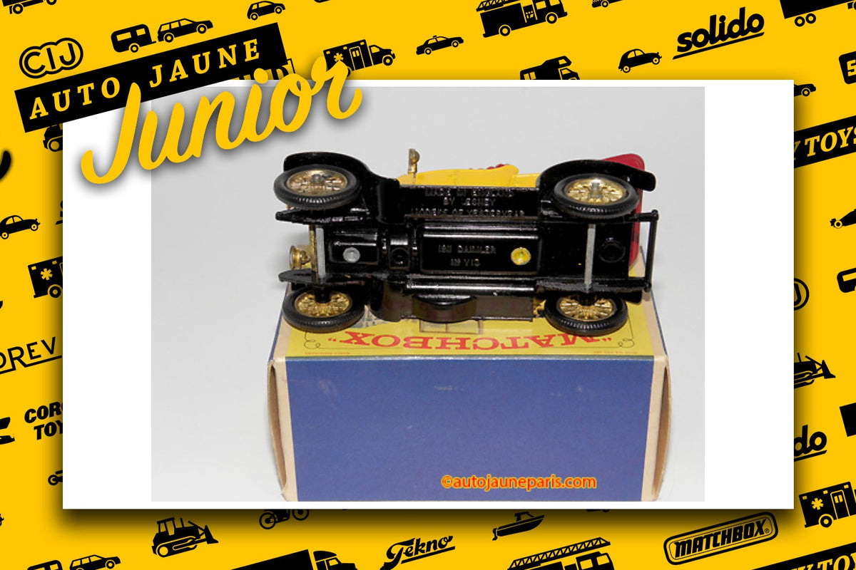 Le #2723 - Matchbox - Daimler - torpedo 1911 est en vente sur Auto Jaune Junior ! Tekno, Politoys, Mebetoys, Mercury, Joal, Diapet, Märklin, TootsieToys. Vous avez le même jouet ? Profitez de notre expertise pour vous accompagner dans la vente de vos modèles ou votre collection ! Nous achetons tous lots de miniatures ! Contactez nous ! contact@autojaunejunior.com.