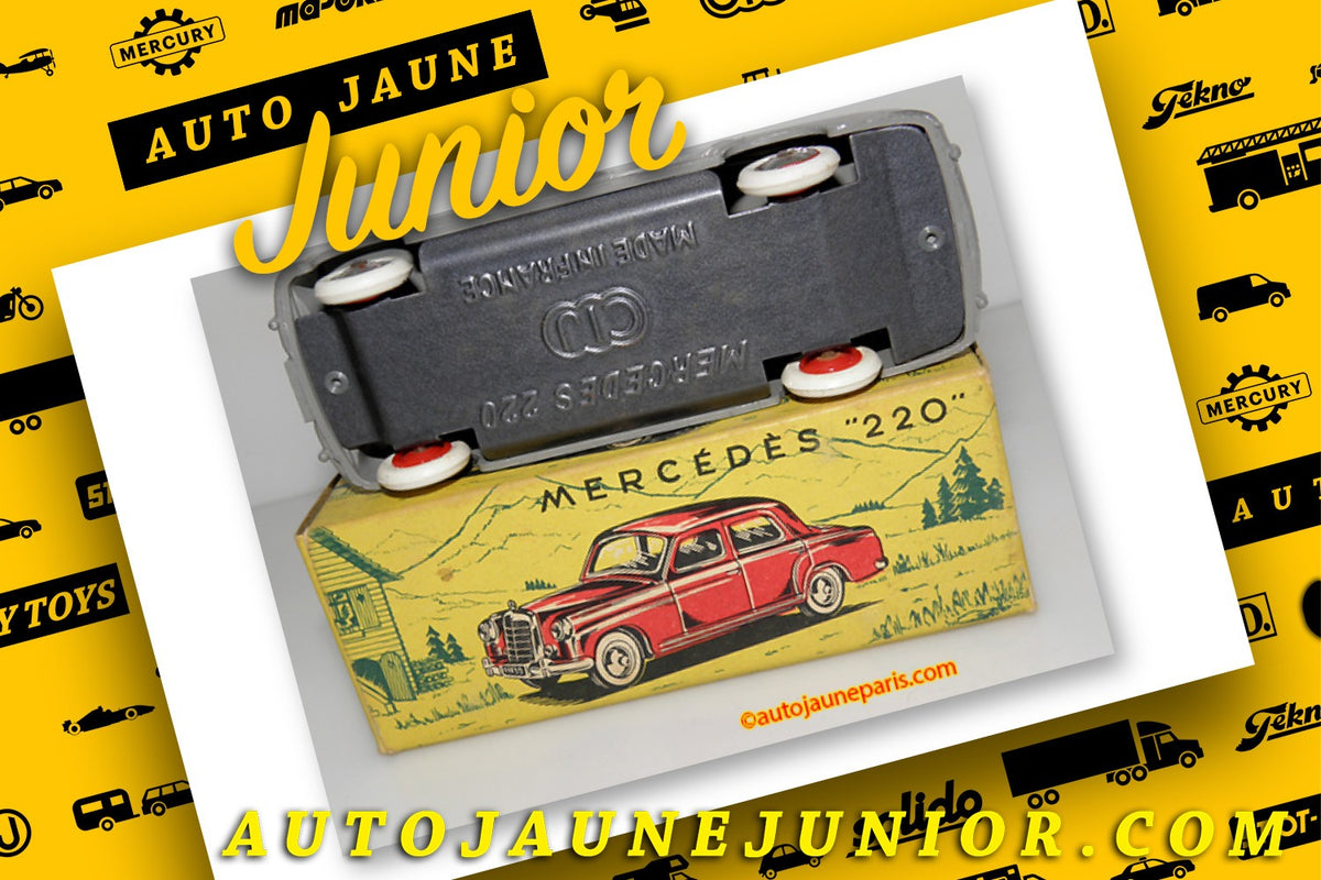 Le #2516 - C-I-J - Mercedes - 220 berline est en vente sur Auto Jaune Junior ! Tekno, Politoys, Mebetoys, Mercury, Joal, Diapet, Märklin, TootsieToys. Vous avez le même jouet ? Profitez de notre expertise pour vous accompagner dans la vente de vos modèles ou votre collection ! Nous achetons tous lots de miniatures ! Contactez nous ! contact@autojaunejunior.com.