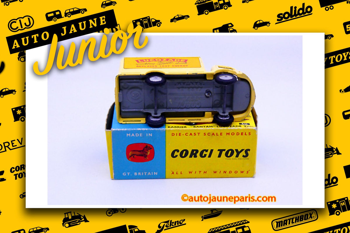 Le #2731 - Corgi Toys - Karrier - Bantam Lucozade est en vente sur Auto Jaune Junior ! Tekno, Politoys, Mebetoys, Mercury, Joal, Diapet, Märklin, TootsieToys. Vous avez le même jouet ? Profitez de notre expertise pour vous accompagner dans la vente de vos modèles ou votre collection ! Nous achetons tous lots de miniatures ! Contactez nous ! contact@autojaunejunior.com.