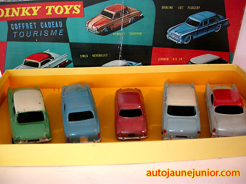 Dinky Toys France Plymouth berlvedere, Dauphine, 403, DS 19 et Simca Versailles