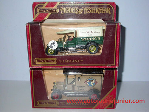 Matchbox Ford T 1912 et Crossley 1918